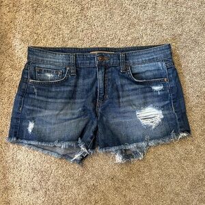 Joe's Jeans Blue Distressed Jean Shorts